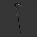 Mythical Metal Scythe Weapon With Curved Blade And Decorative Long Handle