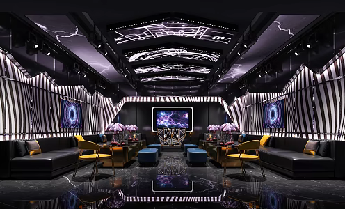 Modern party KTV private room KTV private room trend KTV tide K PARTYKTV 3d model