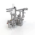 Industrial Equipment With Metal Pipes Valves And Mechanical Components