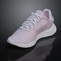 Pink Lace Up Sneakers With Lightweight Breathable Upper And White Sole