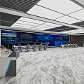 Modern monitoring room Command control room Dispatching command center Monitoring hall Command hall Office desks and chairs 3d model