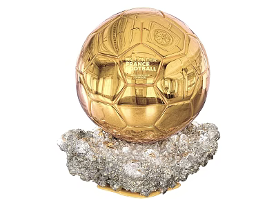Golden Soccer Ball Shaped Trophy With Crystal Base For Brazilian National Team 3d model