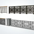 Different Styles of Decorative Railings Featuring Carved Patterns And Geometric Details