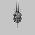 Game and Movie Character Design Featuring Floating Sphere With Green Accents and Hanging Cables