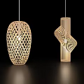 Unique Wooden Pendant Lights With Artistic Modern Design And Warm Glow
