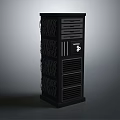 Sleek Black Computer Tower Case With Cable Management Ventilation Panels And Branded Logo Design 3d model