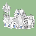 Classic Ancient Architecture With White Exterior Spires Towers And Arched Windows