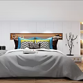 Modern Apartment Interior With Sofa Pillows Wall Art Colorful Rug Wooden Bookshelf And Staircase