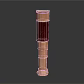 Cylindrical Decorative Column Featuring Copper And Red Metallic Layers And Smooth Surface