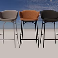 Stylish Black and Brown Leather Bar Stools with Metal Legs Design