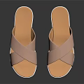 Stylish Casual Slippers With Pink Crisscross Straps Orange Soles And White Edges