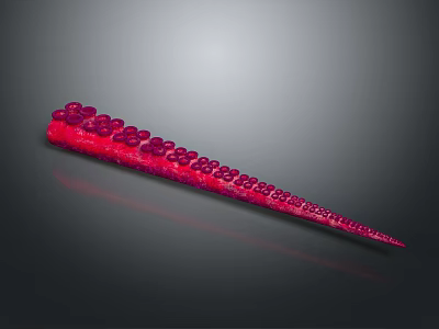 Red Spiky Sea Urchin With Rounded Protrusions On Shiny Dark Background 3d model