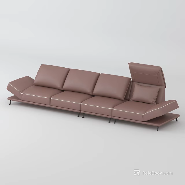 Modern Multi-seat Sofa With Comfortable Seats And Sturdy Black Legs Design 3d model