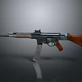Vintage Military Rifle Featuring Wooden Stock Metal Components And Detailed Magazine