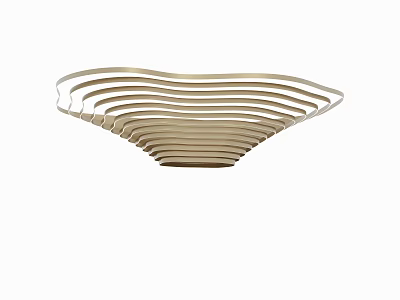 Elegant Modern Chandelier with Wave Shaped Curved Stripes Stylish Home Lighting 3d model