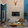 Modern Bright Loft Open Plan Living And Dining Room Interior With Chic Cozy Furnishings