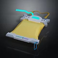 Yellow Medical Care Pad With Blue Light Indicator And White Frame Structure