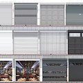 Diverse Roller Shutter Styles For Commercial Storefronts With White Gray Black And Grille Designs
