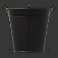 Three Black Metal Utility Buckets With Various Designs And Classic Shapes For Storage