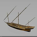 Traditional Wooden Sailing Boat With Multiple Masts Handcrafted Hull And Detailed Deck