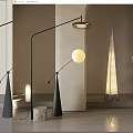 Modern Floor Lamps With Unique Shapes And Marble Metal Bases In Contemporary Interior