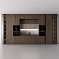 Modern Kitchen Interior Design With Wooden Cabinets Built in Ovens Island Counter And Range Hood