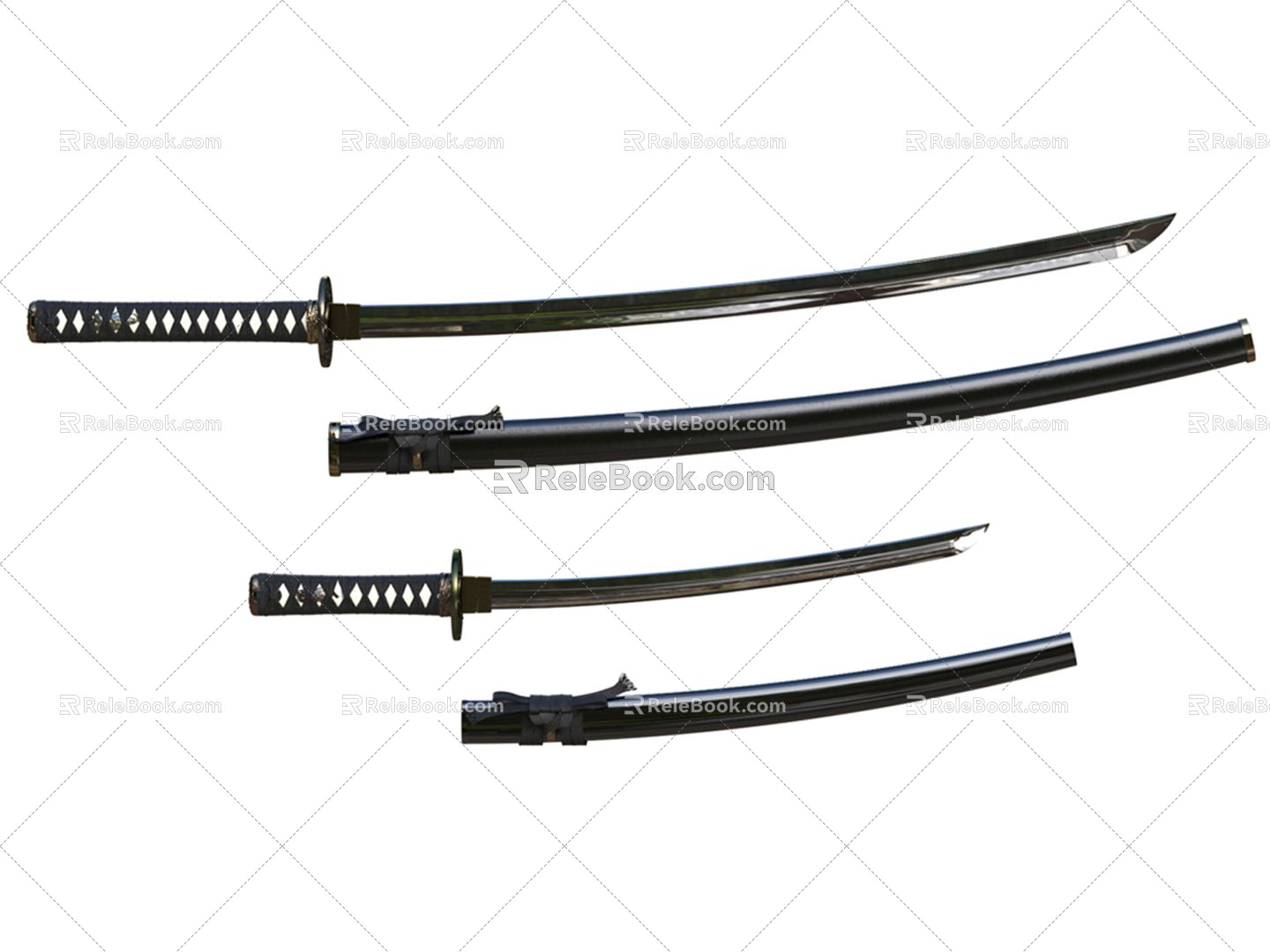 Japanese Samurai Sword Weapon Blade Weapon 3d model