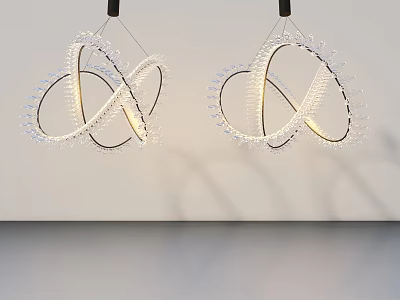 Elegant Modern Hinged Door with Glass Panels and Spiral Pendant Lights in White Room 3d model