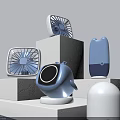 Air Cooler Fans In Modern Blue White Design With Cute Shapes For Home Use