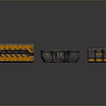 Industrial Equipment Storage Boxes in Different Sizes Orange Gray with Striped Design and Metal Edges