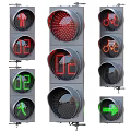 Traffic Signal Outdoor Light Featuring Red Green Yellow Lights and Pedestrian Bicycle Symbols