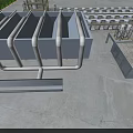 Aerial View Of Modern Industrial Factory With Roof Pipes And Equipment Layout Structure