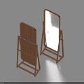 Two Wooden Standing Mirrors With Simple Stand For Home Living Decor