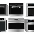 Various Modern Kitchen Appliances With Sleek Silver Black Design And Multiple Types 3d model