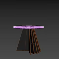 Sleek Black Round Side Table With Unique Geometric Base And Modern Design 3d model