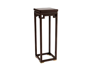 Elegant Chinese Traditional Wooden Stand With Square Top And Carved Legs 3d model