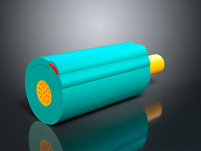 Advanced Turquoise Medical Device Design With Yellow Tip And Perforated End Section 3d model