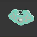 Traditional White Jade Pendant With Cloud Patterns And Pearl Decorative Design 3d model