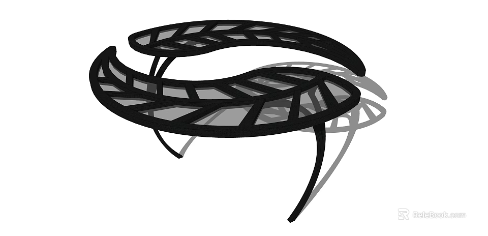 Modern Curved Pergola Design With Decorative Lattice Structure For Outdoor Use 3d model 