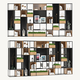 Industrial LOFT Bookshelf Storage Rack Decorations 3d model