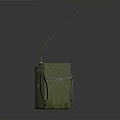 Vintage Military Radio Communication Device with Long Antenna Green Metal Case and Carry Straps