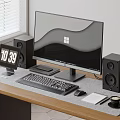 Modern Computer Office Supplies Combination Computer Tablet HP Keyboard Audio Mouse IPAD Office Supplies 3d model