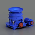 Blue Industrial Equipment Crusher Machine with Red Base Components and Side Motor Structure