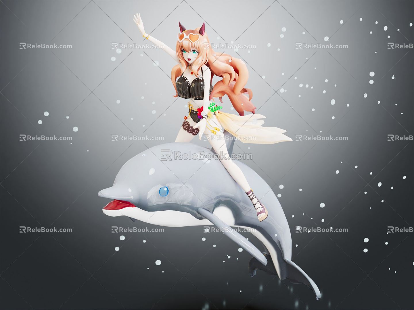 Modern Anime Character Dolphin Girl 3d model