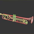 Shiny Silver Trumpet Musical Instrument On Black Background With Reflection