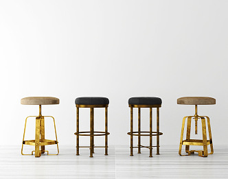 Modern Bar Stool High Stool 3d model