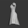 White Short Sleeve Pleated Dress With Feminine Design And Decorative Details