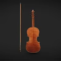 Classic Musical Instrument Violin With Handcrafted Bow And Smooth Wooden Finish