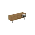 Modern Wooden TV Stand With Sleek Design Cabinets Drawers And Metal Legs