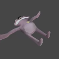 Purple Cartoon Character With Big Eyes Small Hat Yellow Star And Outstretched Arms